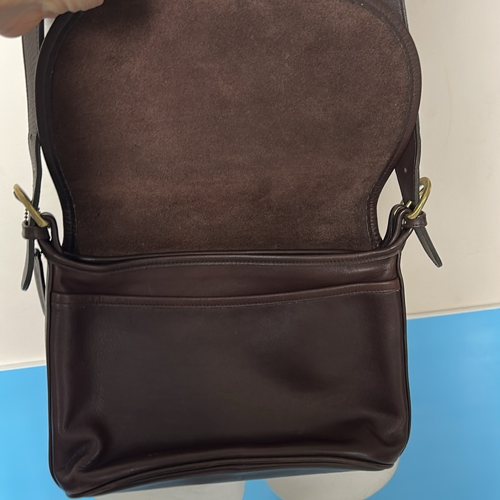 Vintage Auth COACH Old Coach Fletcher Bag 4150 Crossbody Bag Brown Leather - Picture 10 of 17